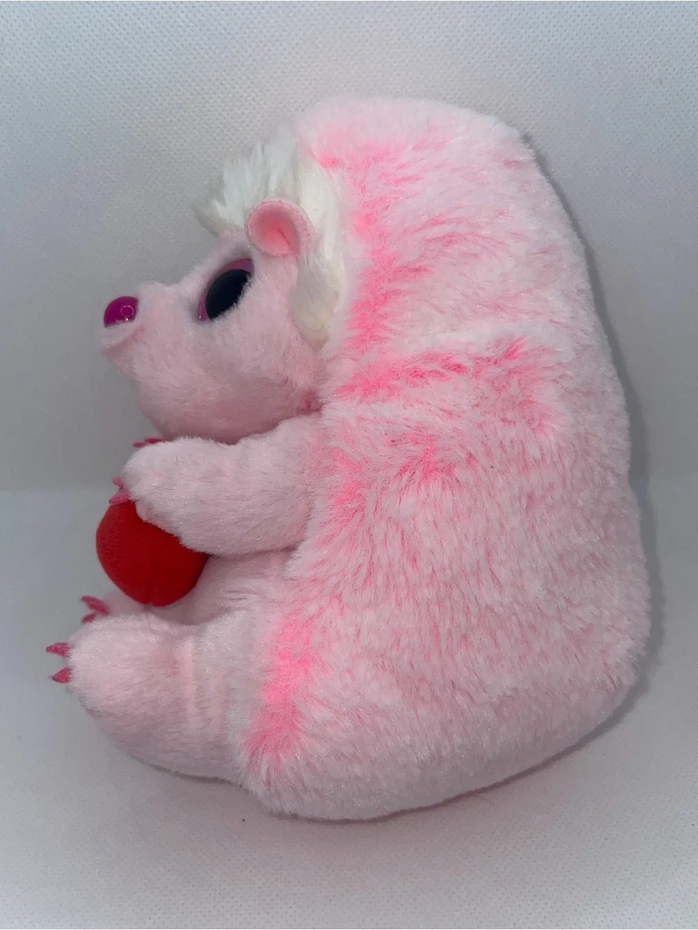 Ty Beanie Boos Cheesecake Pink Hedgehog Plush Stuffed Animal Holding Heart Sz 6”